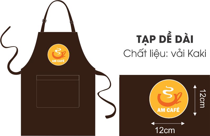 Mẫu thiết kế tạp dề đồng phục tại AM Cafe