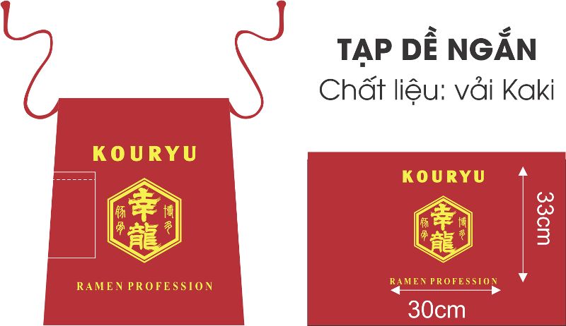 Mẫu thiết kế tạp dề đồng phục nhà hàng Hakata Kouryu